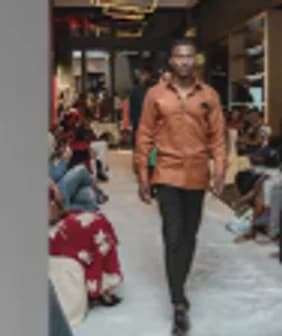 Eric Kayitare on the runway